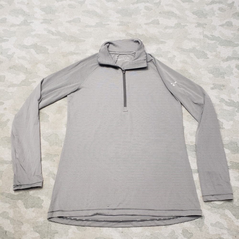 Under Armour Shirt Mens XS Gray Heatgear Loose Long Sleeve Quarter Zip Gym